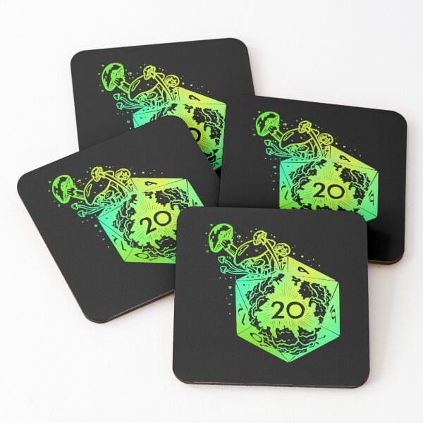 Item preview, mushroom D20: circle of spores druid DnD dice (acid green) designed and sold by TheDoodlemancer.