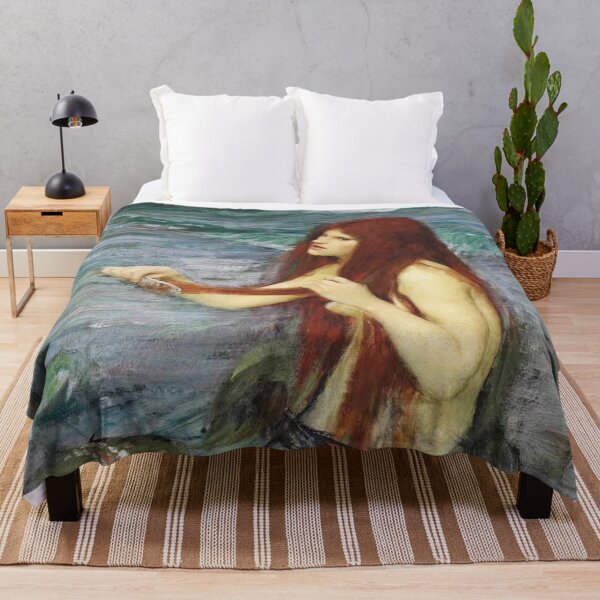 Item preview, A mermaid combing her hair vintage art designed and sold by Vintage Designs +.