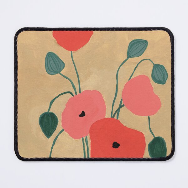 Item preview, Green Vase With Poppies designed and sold by JadeWuArt.