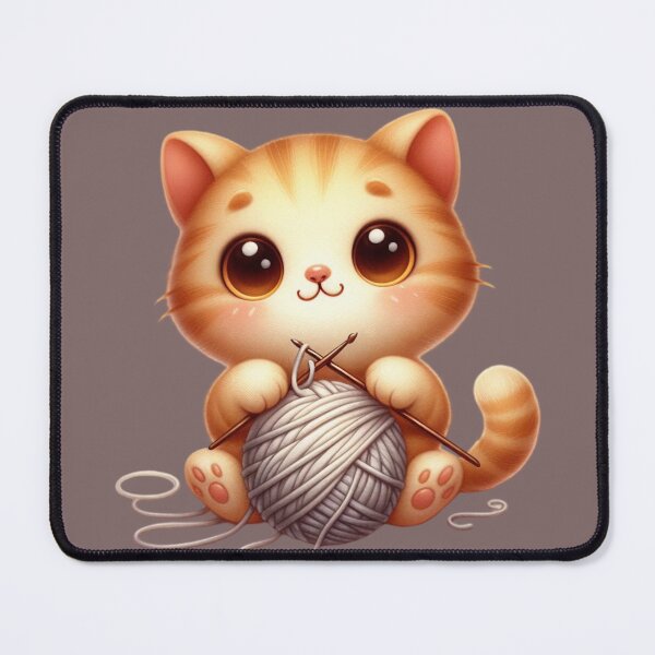 Item preview, cat knitting designed and sold by jkrphoto.