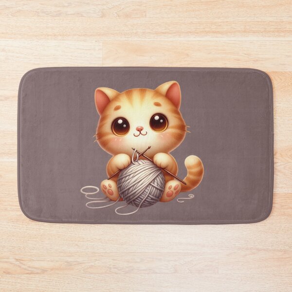 Item preview, cat knitting designed and sold by jkrphoto.