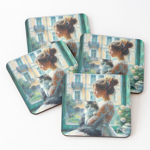 Item preview, The painting "Girl with a cat" designed and sold by aleksandr13.