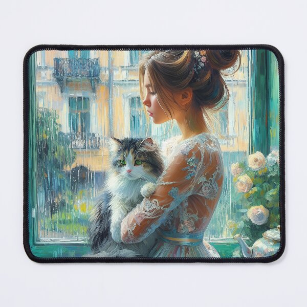 Item preview, The painting "Girl with a cat" designed and sold by aleksandr13.