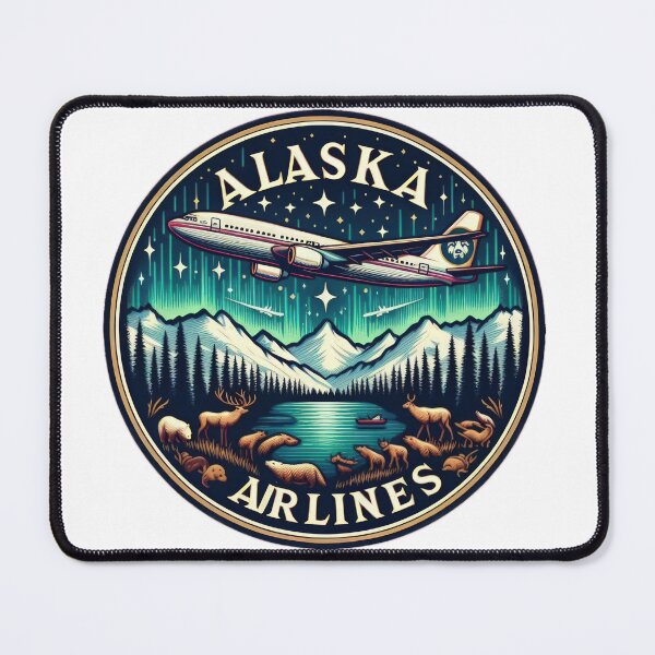 Item preview, Alaska airlines landscape with taiga and animals logo designed and sold by Expressions-Sel.