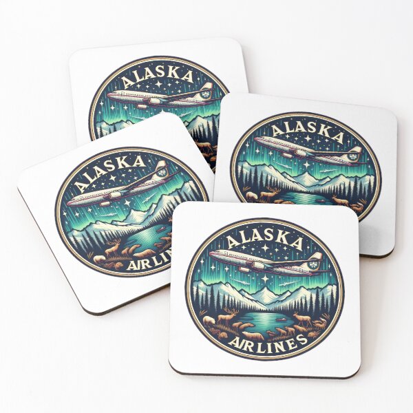 Item preview, Alaska airlines landscape with taiga and animals logo designed and sold by Expressions-Sel.