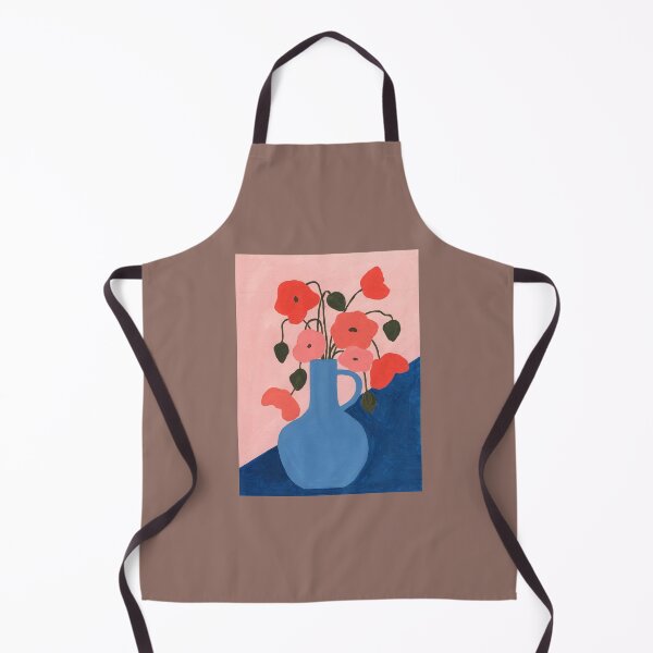 Item preview, Light Blue Vase With Poppies designed and sold by JadeWuArt.