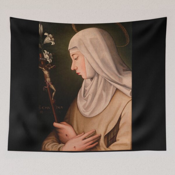 Item preview, Saint Catherine of Siena with a Lily and a Crucifix By Plautilla Nelli (Florence 1524-1588) designed and sold by Crux Fidelis.