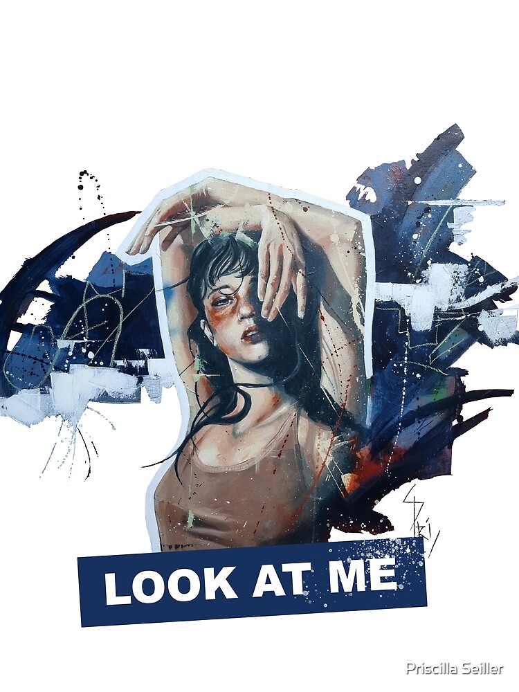 Aperçu 5 sur 5. T-shirt graphique avec l'œuvre Peinture à l'huile d'un portrait de femme coloré créée et vendue par Aldarane.