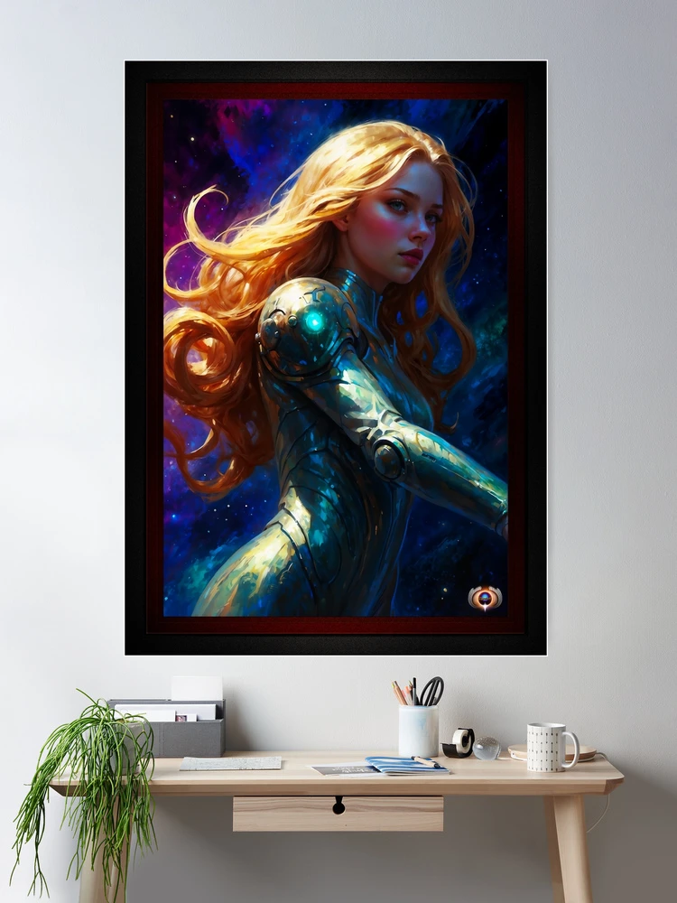 She Is One With The Void AI Concept Art by Xzendor7 - An Ethereal Cosmic Beauty 2 She Is One With The Void Surreal AI Concept Art by Xzendor7 Room Decor Sci-Fi Ethereal Portrait Poster Art Print