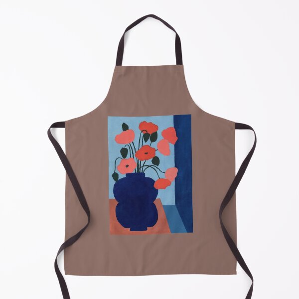 Item preview, Deep Blue Vase With Poppies 2 designed and sold by JadeWuArt.