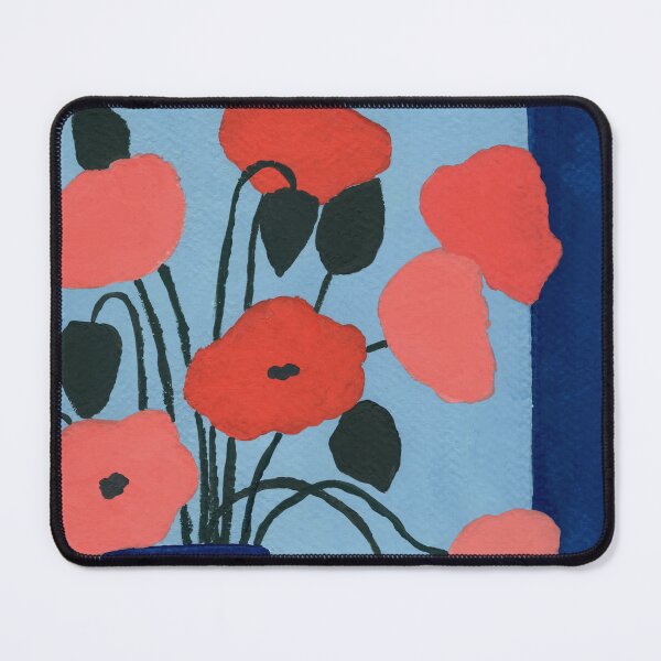 Item preview, Deep Blue Vase With Poppies 2 designed and sold by JadeWuArt.
