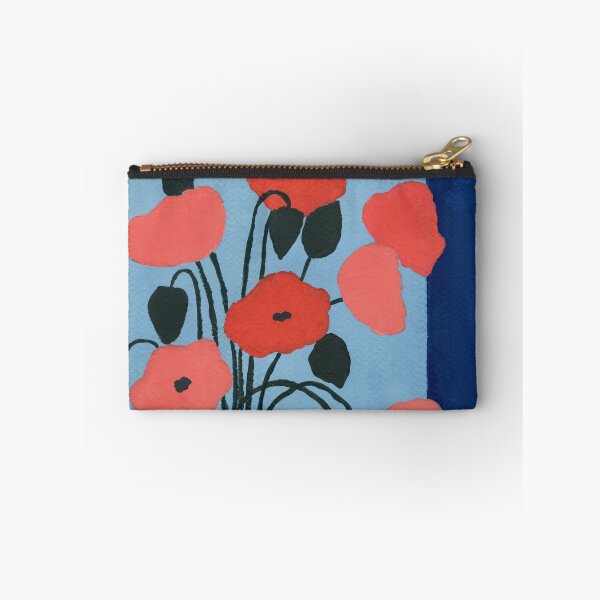 Item preview, Deep Blue Vase With Poppies 2 designed and sold by JadeWuArt.