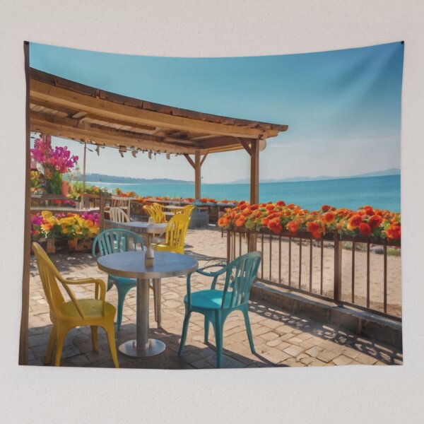 Item preview, Oceanfront Floral Café designed and sold by BlareBlare.