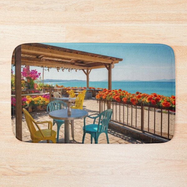 Item preview, Oceanfront Floral Café designed and sold by BlareBlare.