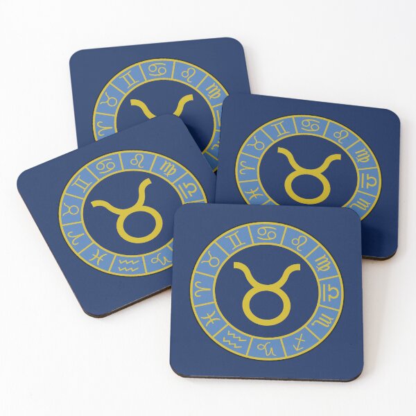 Item preview, Taurus Zodiac Wheel+Astrology Symbols Gold+Blues designed and sold by NataliePaskell.