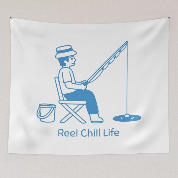 Item preview, Reel Chill Life Fishing Pun Blue designed and sold by rustydoodle.