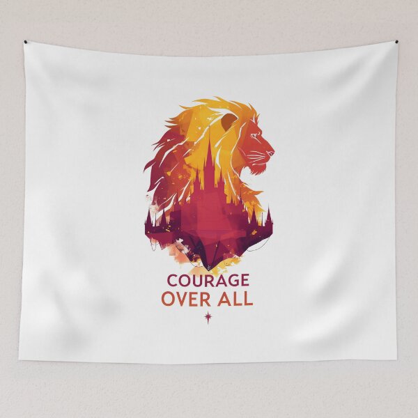 Item preview, Courage Over All - Lion Silhouette - Fantasy designed and sold by Fenay Designs.