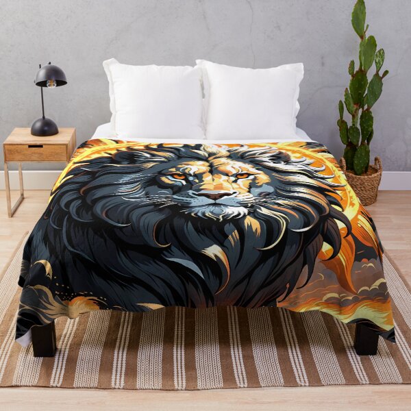 Item preview, Lion Portrait Against a Giant Swirling Sun, Ai Generated Art  designed and sold by ACC .