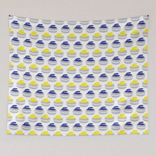 Item preview, Curling Stones Rocks Pattern on White designed and sold by CreativeTwins.
