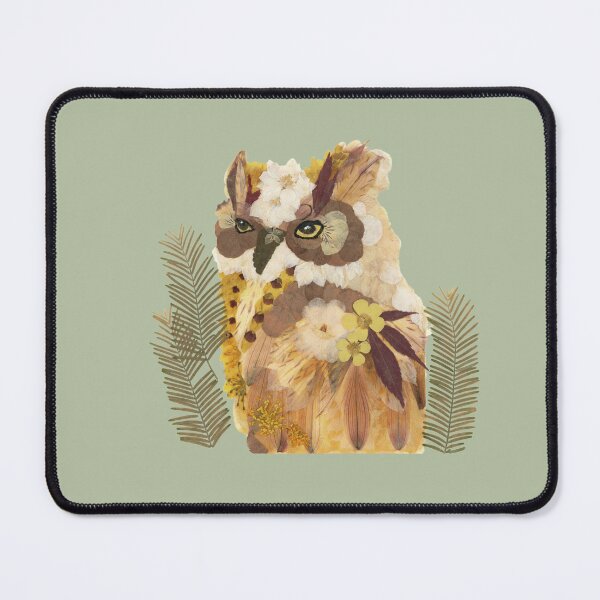 Item preview, Owl - Pressed Flower Art designed and sold by suebarell.