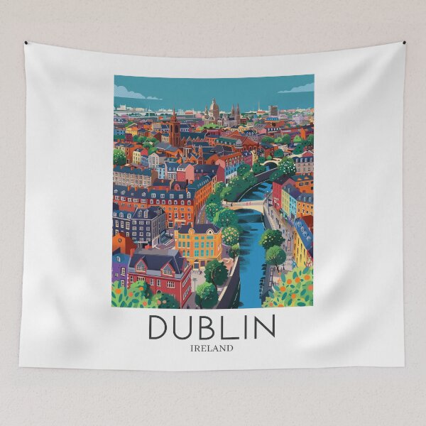 Item preview, A Pop Art Travel Print of Dublin - Ireland designed and sold by StudioRedKoala.