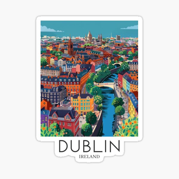 Item preview, A Pop Art Travel Print of Dublin - Ireland designed and sold by StudioRedKoala.