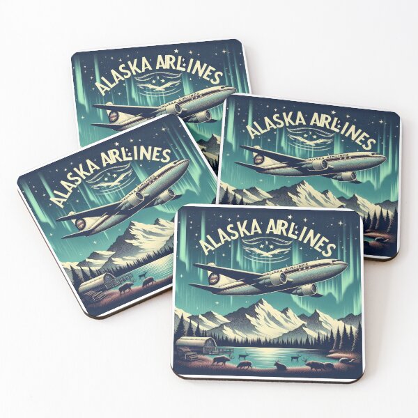 Item preview, Alaska airlines aviation landscape with northern lights designed and sold by Expressions-Sel.