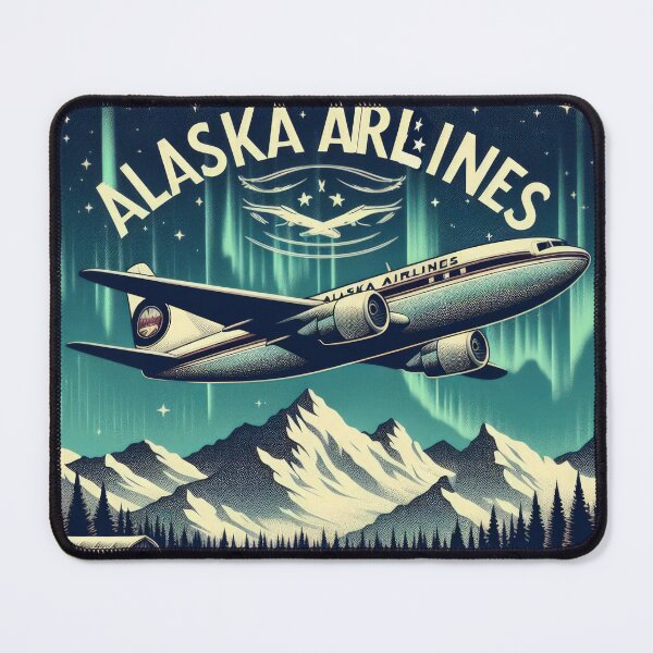 Item preview, Alaska airlines aviation landscape with northern lights designed and sold by Expressions-Sel.