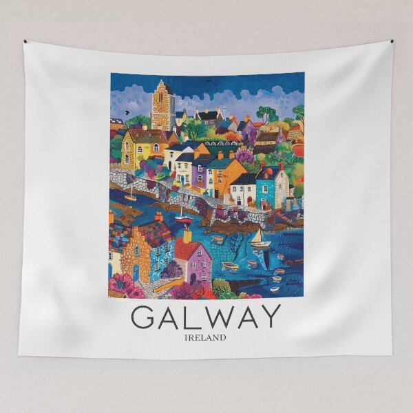 Item preview, A Pop Art Travel Print of Galway - Ireland designed and sold by StudioRedKoala.