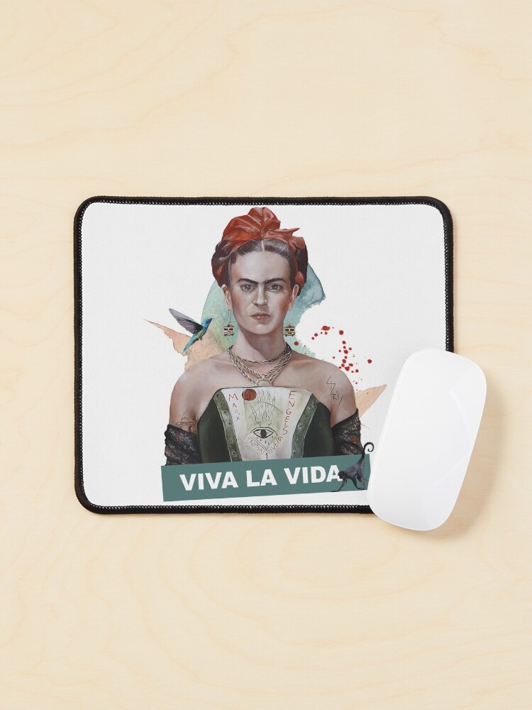 Aperçu 1 sur 5. Tapis de souris avec l'œuvre Portrait à la peinture de Frida Khalo créée et vendue par Aldarane.