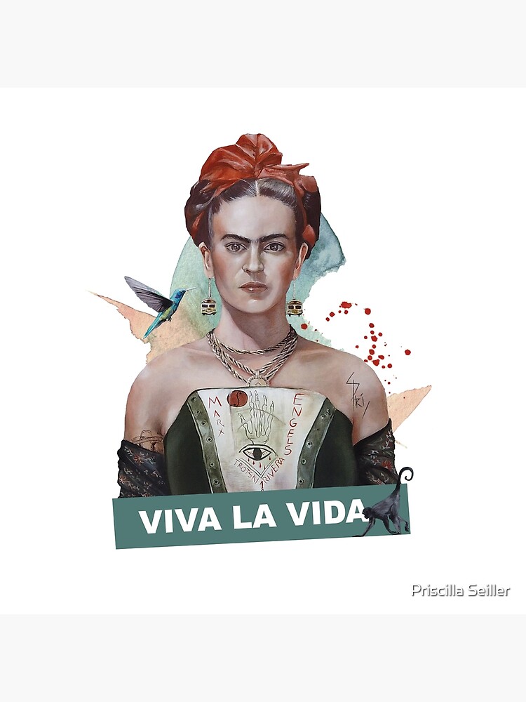 Aperçu 2 sur 2. Tote bag avec l'œuvre Portrait à la peinture de Frida Khalo créée et vendue par Aldarane.