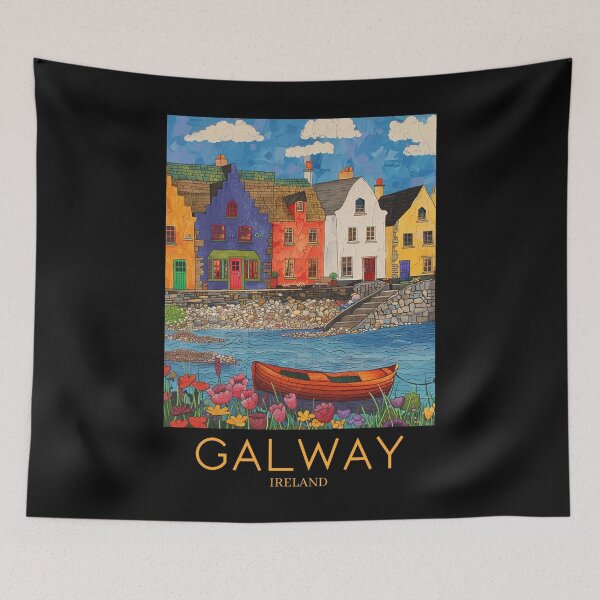 Item preview, A Pop Art Travel Print of Galway - Ireland designed and sold by StudioRedKoala.