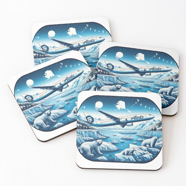 Item preview,  Alaska airlines  with glaciers and polar bears designed and sold by Expressions-Sel.