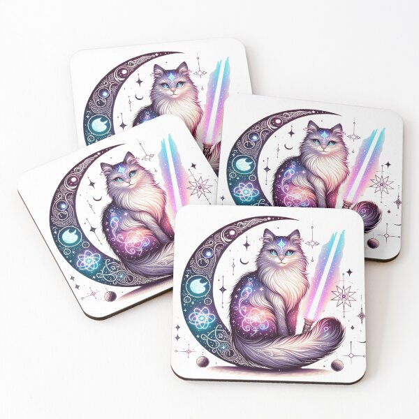 Item preview, Celestial Terminator Kitten Neon Witchy Astro  designed and sold by JediKittenWars.