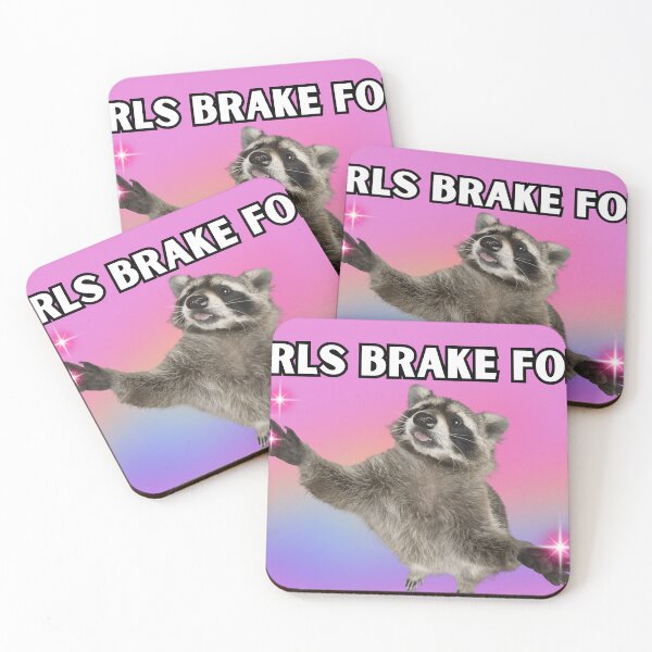 Item preview, Hot Girls Brake For Cats (Raccoons) designed and sold by GraceeDrake.