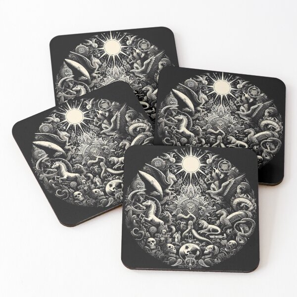 Item preview, Mystical Harmony,a highly detailed black and white illustration  designed and sold by aminz4.
