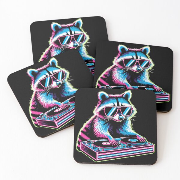 Item preview, Retro Raccoon DJ Funny Raccoon designed and sold by KsuAnn.