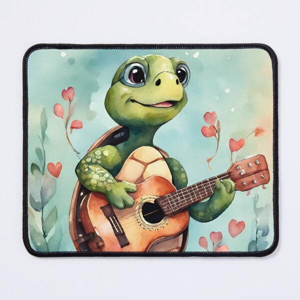 Item preview, Cute romantic turtle plays guitar 1 designed and sold by gao7650.