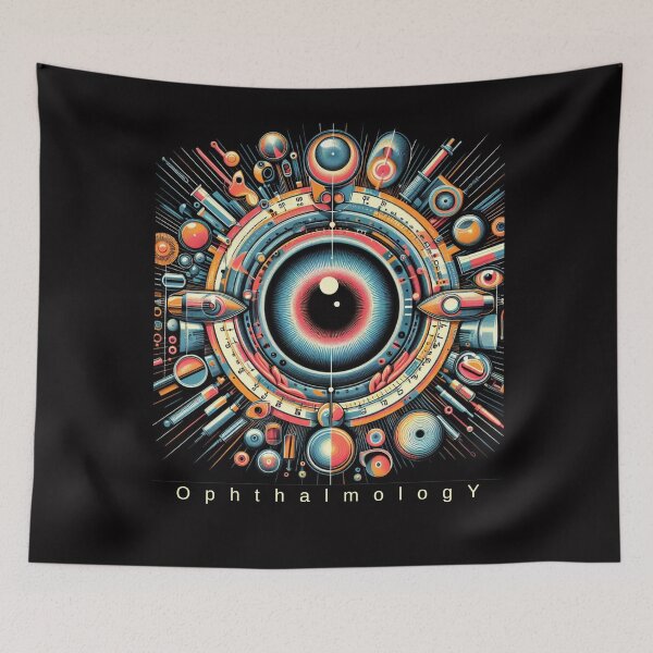 Item preview, Colorful Abstract black blue eye Ophthalmology,brafdesign  designed and sold by Brafdesign.