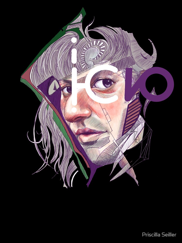 Aperçu 7 sur 7. T-shirt oversize avec l'œuvre Portrait contemporain digital créée et vendue par Aldarane.