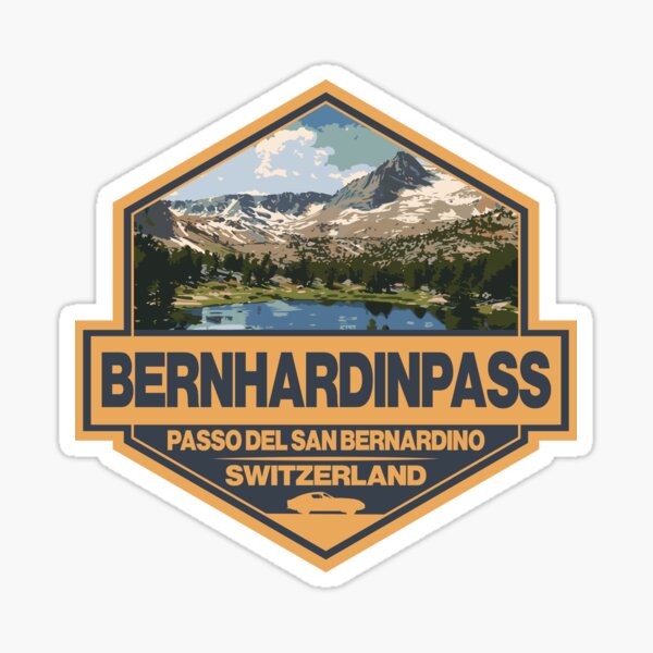 Item preview, Bernhardinpass Switzerland Travel Art Badge designed and sold by KrisSidDesigns.