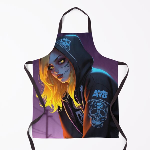 Item preview, Sugar Skull Girl with Black Hoodie and Blonde Glowing Hair designed and sold by A78-Designs.