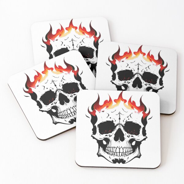 Item preview, skull with flames 02 designed and sold by adiel14.