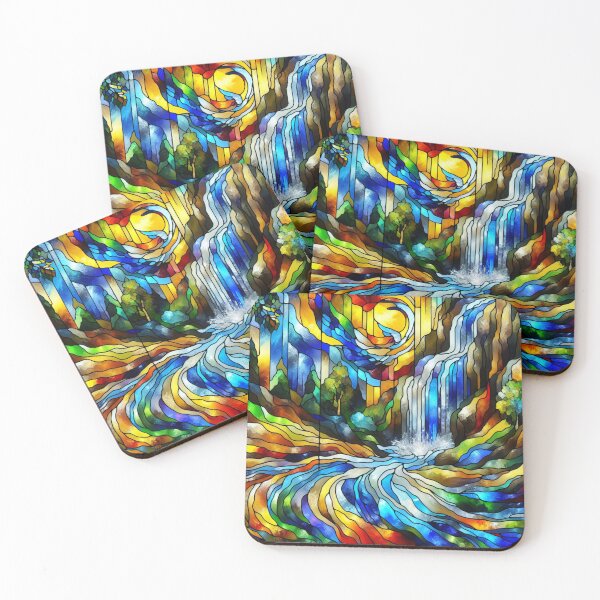 Item preview, Stained Glass Waterfall Design  designed and sold by foilhat.