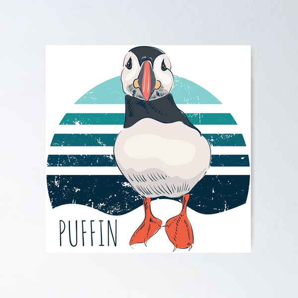 Item preview, Puffin on vintage sea background designed and sold by Deepness2023.