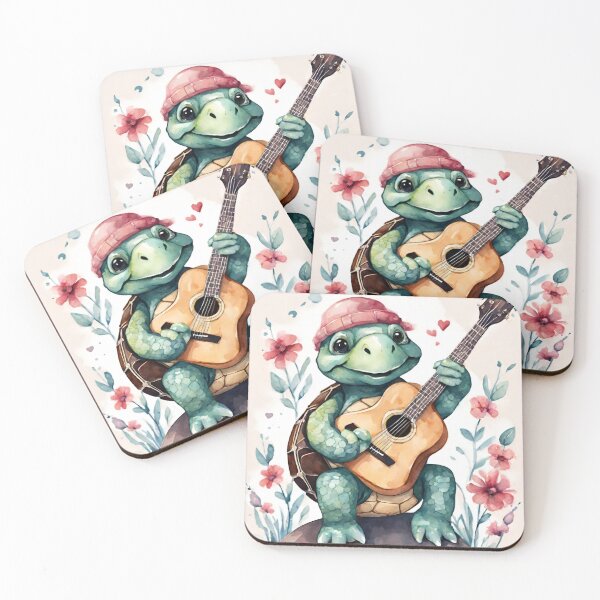Item preview, Cute romantic turtle plays guitar 2 designed and sold by gao7650.