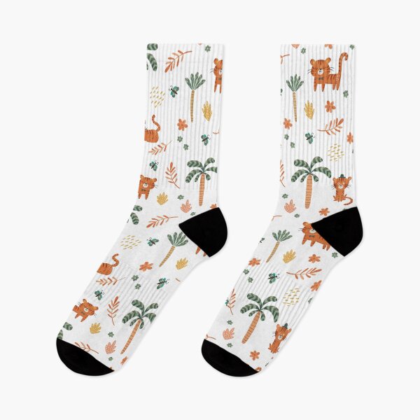 Item preview, Little tiger with tree palms pattern for tiger lovers designed and sold by GosiaArtGarden.