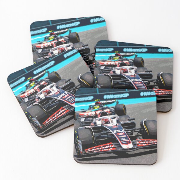 Item preview, Kevin Magnussen fighting with Lewis Hamilton during the 2024 Miami Grand Prix abstract designed and sold by Rodissimus1984.
