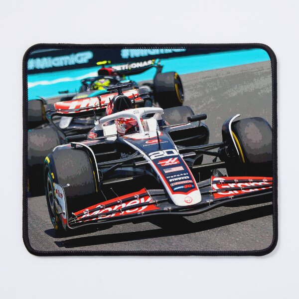 Item preview, Kevin Magnussen fighting with Lewis Hamilton during the 2024 Miami Grand Prix abstract designed and sold by Rodissimus1984.
