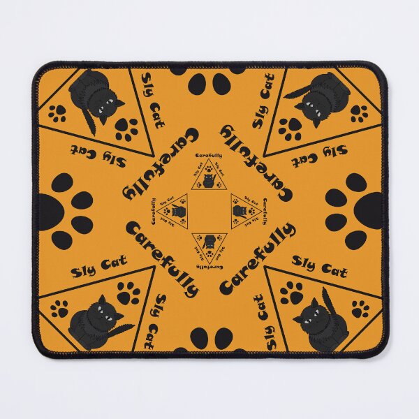 Item preview, Pattern with Sly Cat warning signs designed and sold by Cherevan.